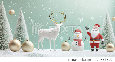 聖誕老人和雪人的冬季夢幻樂園 129331390
