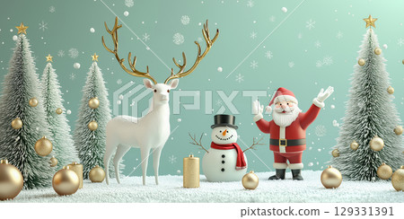 聖誕老人和雪人的冬季夢幻樂園 129331391