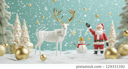 聖誕老人和雪人的冬季夢幻樂園 129331392