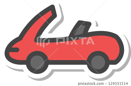 貼紙車輛相關單一圖示:敞篷車 貼紙車輛相關單一圖示:敞篷車 129331514