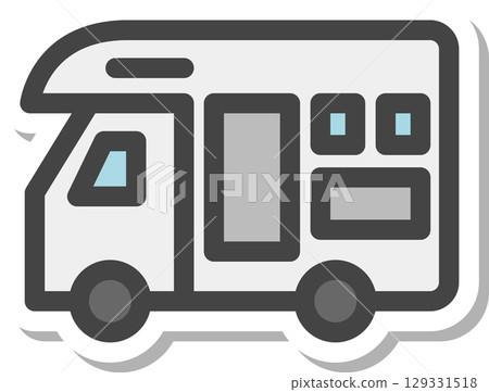 Sticker vehicle-related single icon: Camper Sticker vehicle-related single icon: Camper 129331518