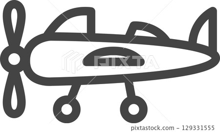 線條畫車輛相關單一圖示：螺旋槳飛機 129331555