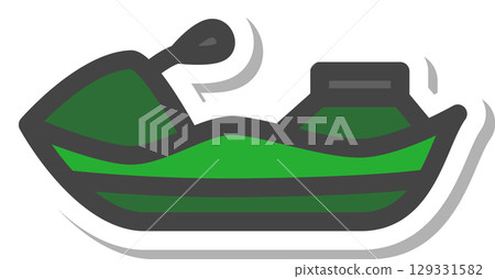 貼紙車輛相關單一圖示競賽船 貼紙車輛相關單一圖示競賽船 129331582