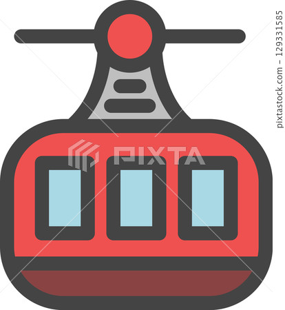 Color vehicle related single icon Ropeway Color vehicle related single icon Ropeway 129331585