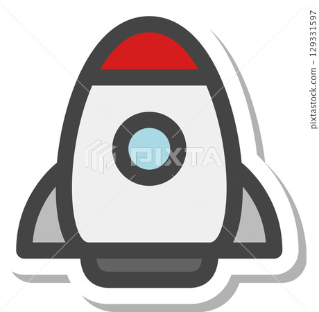 Sticker vehicle-related single icon space rocket Sticker vehicle-related single icon space rocket 129331597