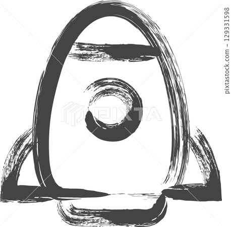 Brush-drawn vehicle-related single icon: Space rocket Brush-drawn vehicle-related single icon: Space rocket 129331598