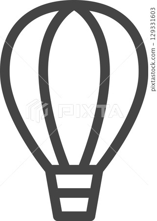 Line drawing vehicle related single icon: balloon Line drawing vehicle related single icon: balloon 129331603
