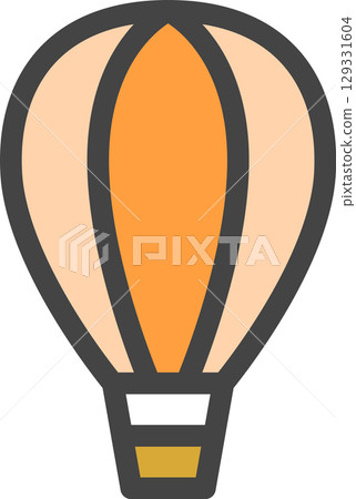 Color vehicle related single icon: balloon 129331604