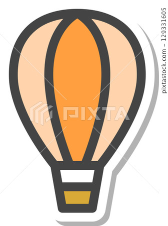 Stickers and vehicle-related single icons: balloons Stickers and vehicle-related single icons: balloons 129331605