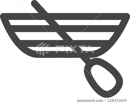 線條畫車輛相關單一圖示：Rowboat 129331635
