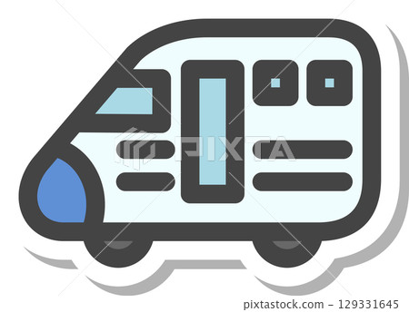 Sticker vehicle-related single icon Shinkansen Sticker vehicle-related single icon Shinkansen 129331645