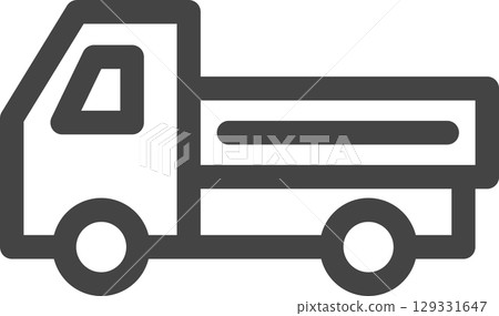 Line drawing vehicle related single icon: Light truck Line drawing vehicle related single icon: Light truck 129331647