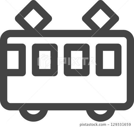 線條畫車輛相關單一圖示：火車 129331659