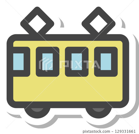 Sticker vehicle-related single icon train Sticker vehicle-related single icon train 129331661