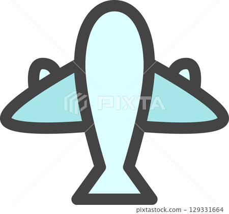 彩色交通工具相關單一圖示：飛機 129331664