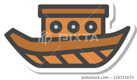 貼紙車輛相關單一圖示:遊船 貼紙車輛相關單一圖示:遊船 129331673