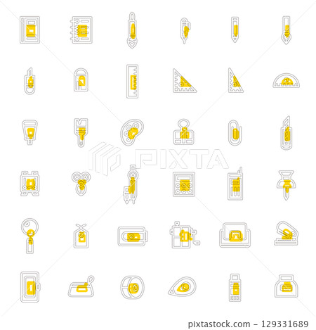 概述學校用品相關圖示集 概述學校用品相關圖示集 129331689