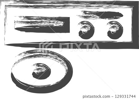 Brush writing household appliances related single icon CD player 129331744