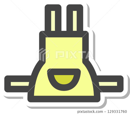 Stickers, household appliances, single icon, apron Stickers, household appliances, single icon, apron 129331760