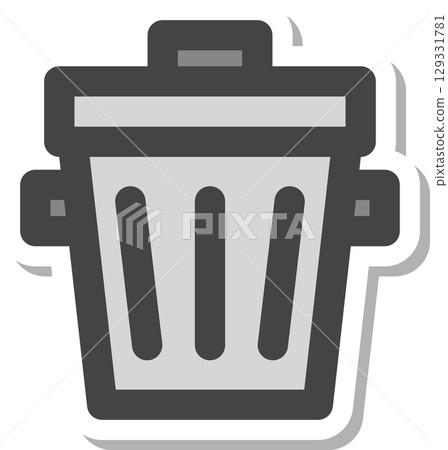 貼紙、家用電器、單一圖示、垃圾桶 貼紙、家用電器、單一圖示、垃圾桶 129331781