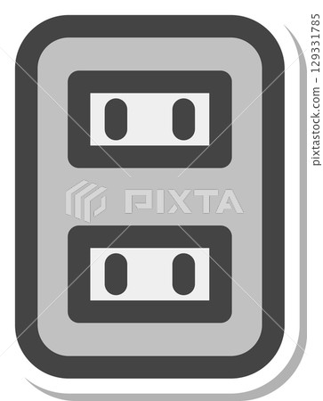 貼紙、家用電器、單一圖示、插座 129331785