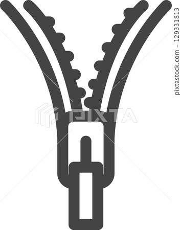 線條畫家電相關單一圖示拉鍊 129331813