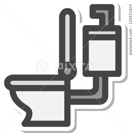 Stickers, household appliances, single icon, toilet Stickers, household appliances, single icon, toilet 129331824