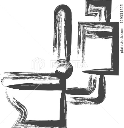 Brush writing household appliances related single icon toilet Brush writing household appliances related single icon toilet 129331825