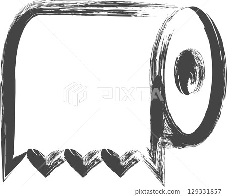 毛筆書寫家用電器單一圖示：衛生紙 129331857