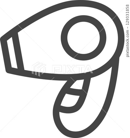 Line drawing household appliances related single icon: Hair dryer 129331858
