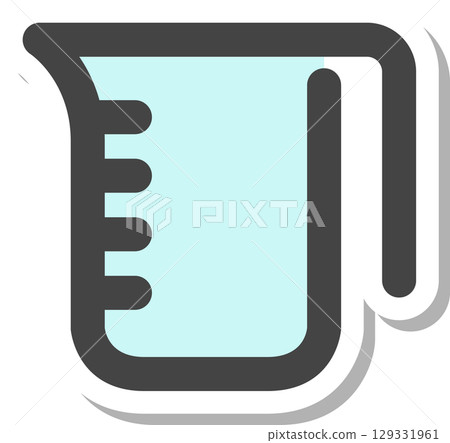 Stickers, household appliances, and other single icons: measuring cups Stickers, household appliances, and other single icons: measuring cups 129331961
