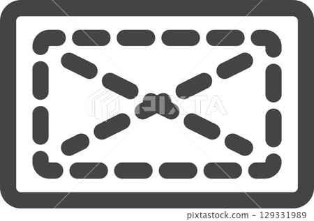 Line drawing household appliances related single icon: rag Line drawing household appliances related single icon: rag 129331989