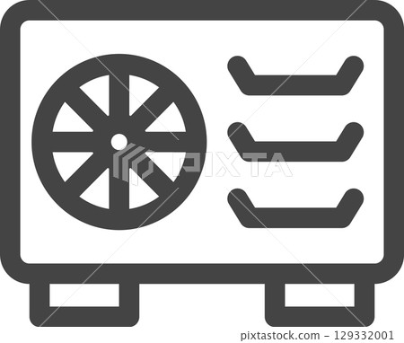 線描家電相關單一圖示：室外機 129332001