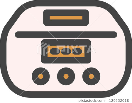 Color household appliances related single icon: Rice cooker Color household appliances related single icon: Rice cooker 129332018