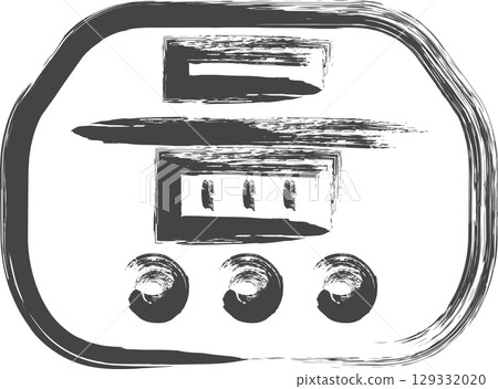 Brush-writing household appliances related single icon: Rice cooker 129332020