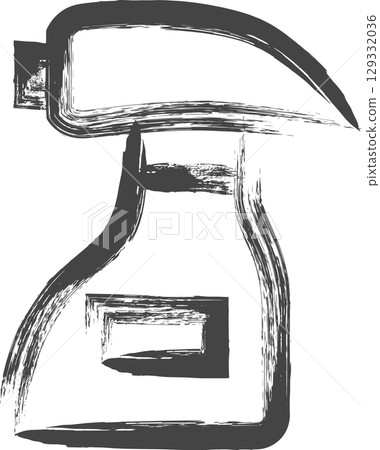毛筆字家電相關單圖示洗滌劑噴霧 毛筆字家電相關單圖示洗滌劑噴霧 129332036
