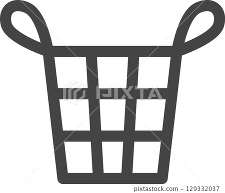 Line drawing household appliances related single icon laundry basket Line drawing household appliances related single icon laundry basket 129332037