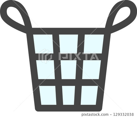 Color household appliances related single icon Laundry basket Color household appliances related single icon Laundry basket 129332038