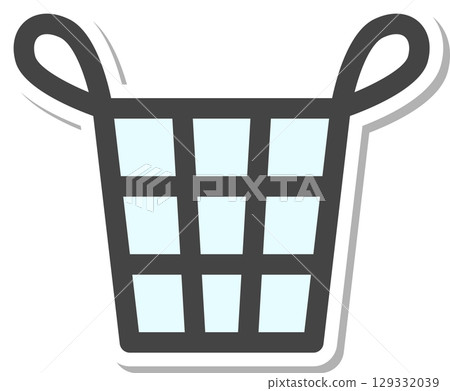 Stickers, household appliances, single icon, laundry basket Stickers, household appliances, single icon, laundry basket 129332039