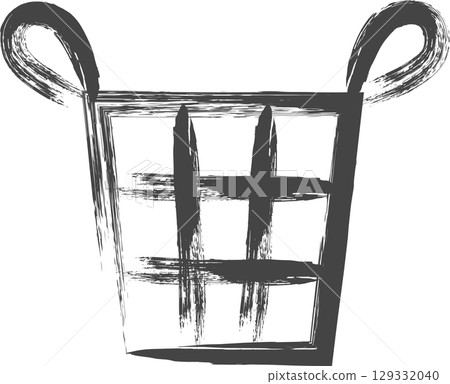 毛筆畫家電圖標洗衣籃 129332040