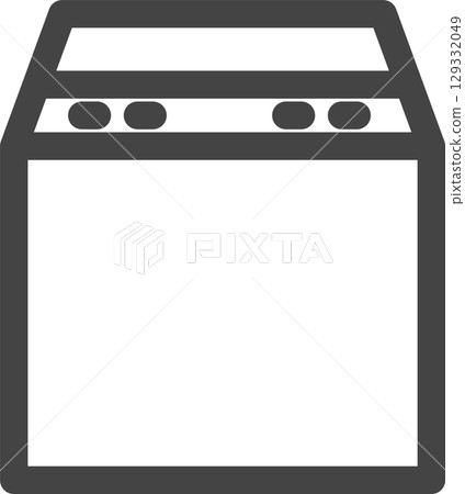 Line drawing household appliances related single icon washing machine Line drawing household appliances related single icon washing machine 129332049