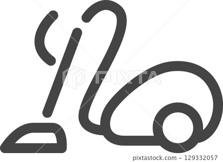 線條畫家電相關單一圖示：吸塵器 129332057