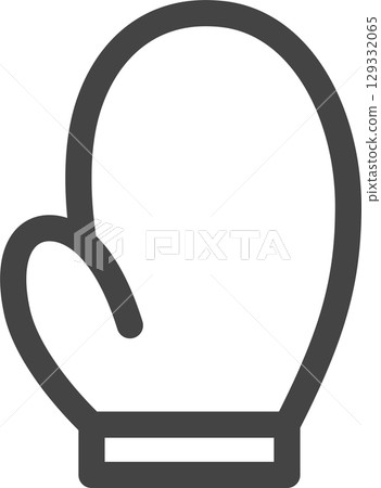 Line drawing household appliances related single icon: Cooking gloves 129332065