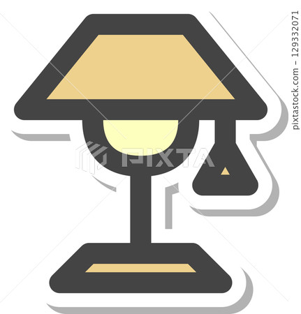 貼紙、家用電器、單一圖示、檯燈 129332071