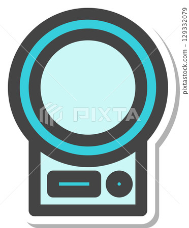 Stickers, household appliances, single icon, measuring instrument 129332079