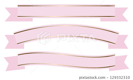 簡潔優雅的絲帶粉紅金色標題插圖 129332310
