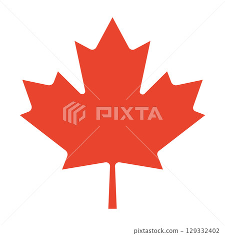 Canada leaf sticker. Simple icon. 129332402