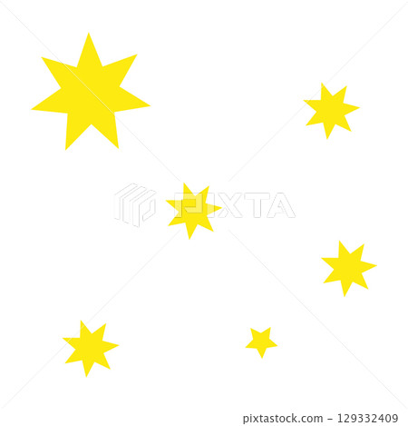 Twinkling stars. Sparkle icon Set. Christmas vector symbols. Golden new year stars.  129332409