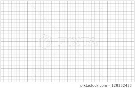Grid paper. Notebook squared sheet blank. Typography mockup for making notebooks production for school. Mathematics minimal pattern. Education backdrop. Black mesh graph texture on a white background. 129332453