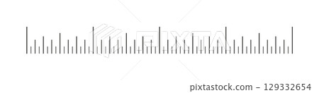 Measuring chart. 4 inches. Simple ruler scale mockup. Sewing tool layout. Length measurement math, distance, height template. Graphic minimalist illustration.  129332654
